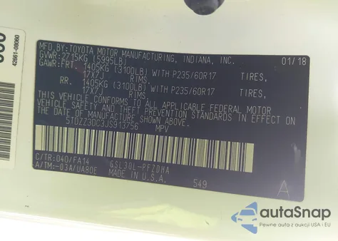 2018 Toyota Sienna L 7 Passenger from USA, damaged, VIN 5TDZZ3DC3JS913756